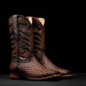 Brown Basketweave – Square Toe