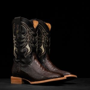 AUTHENTIC Brown Ostrich Leg – Arena Square Toe
