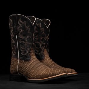 Flyweight Matte Brown Caiman Belly - Heritage Square Toe