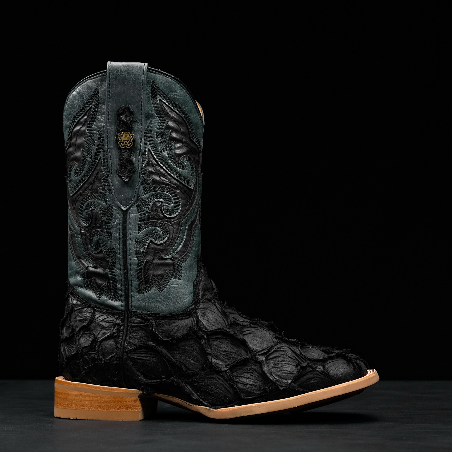 AUTHENTIC Matte Black Pirarucu – Arena Square Toe - Image 2