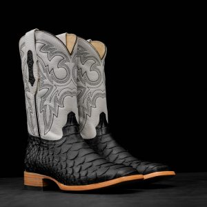 Matte Black Giant Python – Square Toe