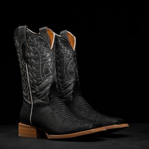 Matte Black Python - Ranch Square Toe