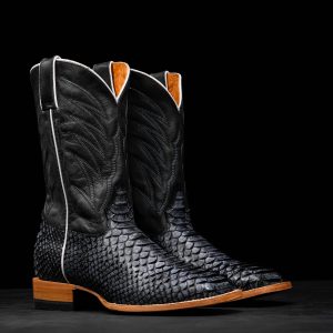 Black/Blue Python – Square Toe