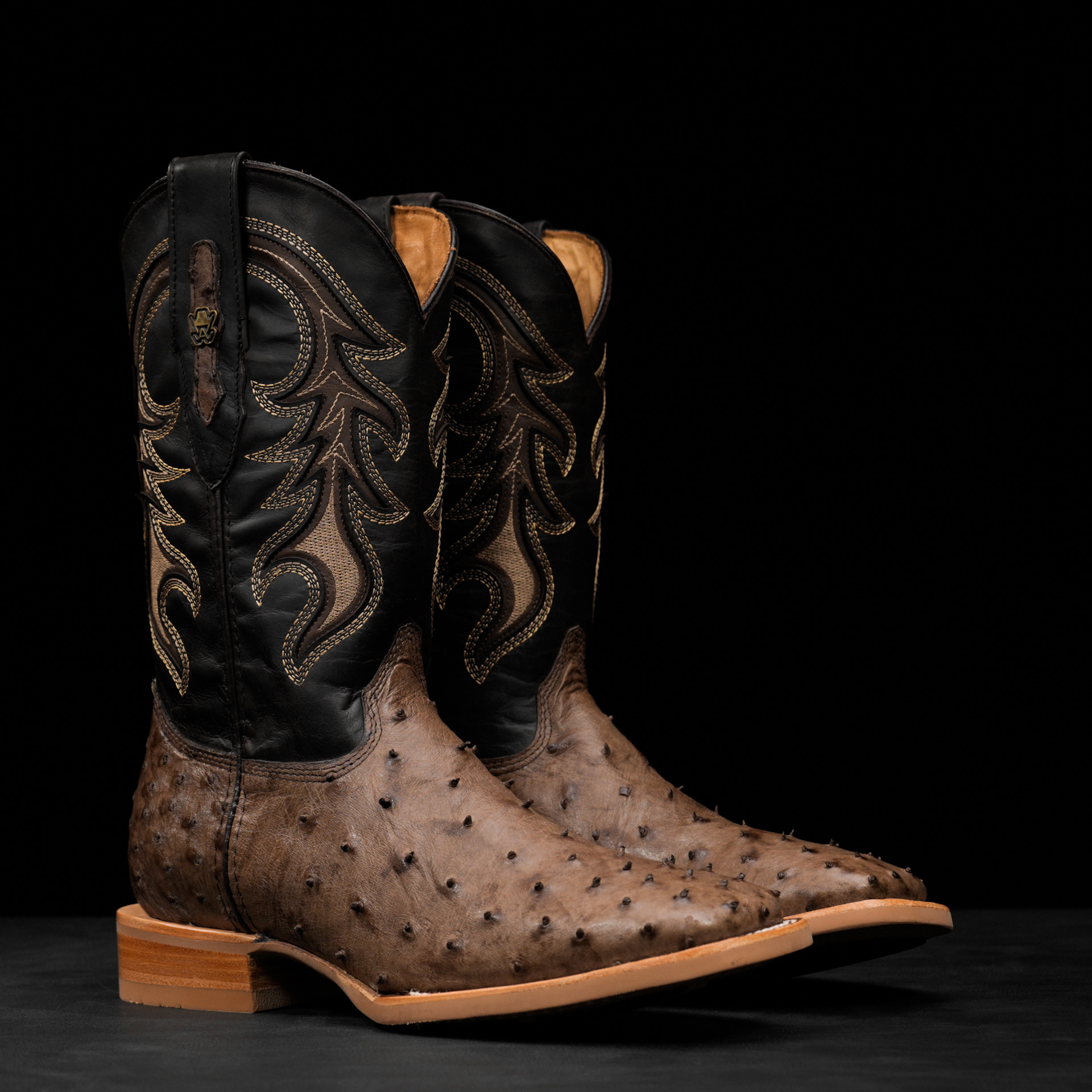 AUTHENTIC Mink Brown Ostrich – Arena Square Toe