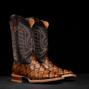 Cognac Fish Scale – Square Toe