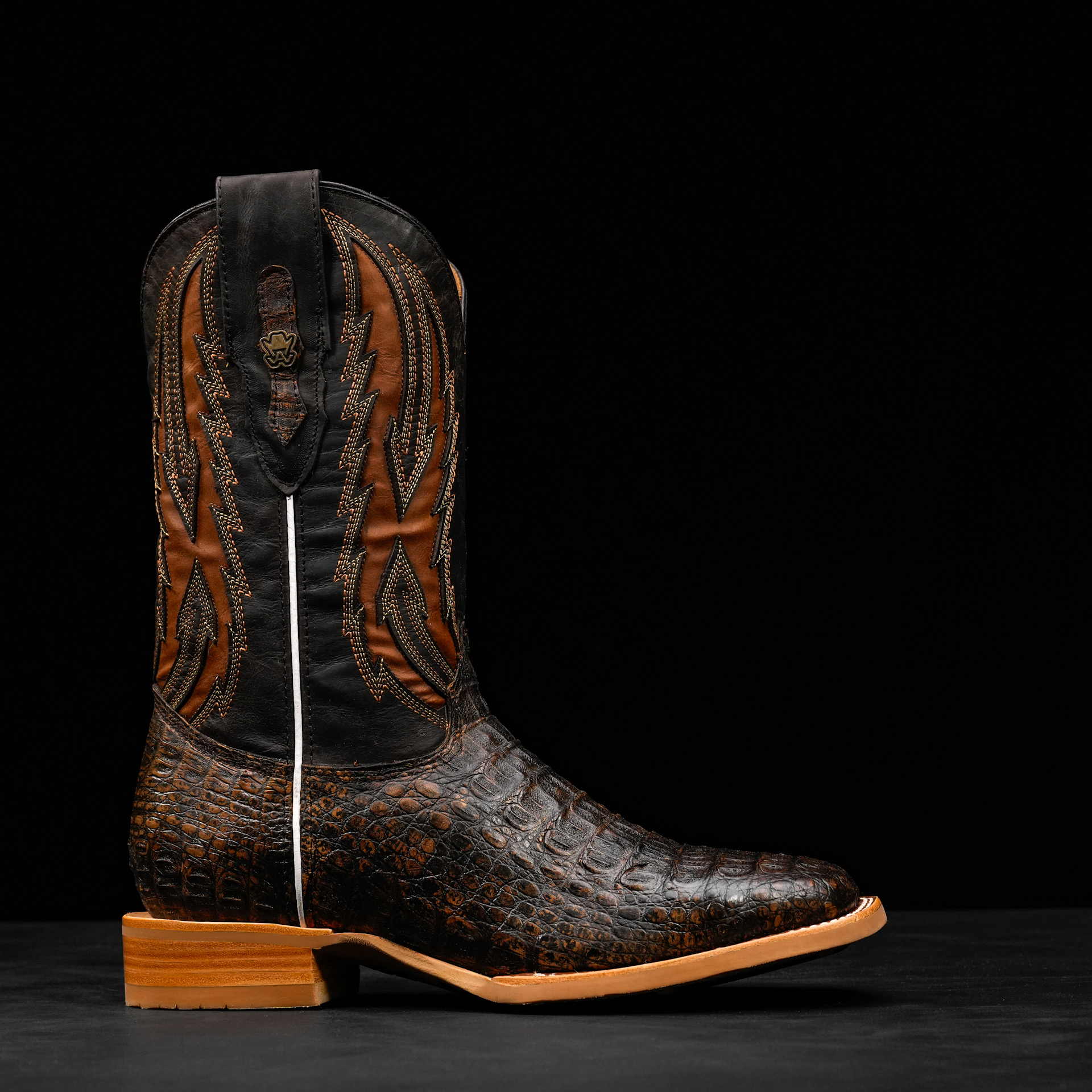 AUTHENTIC Rustic Brown Caiman Hornback – Square Toe - Image 2