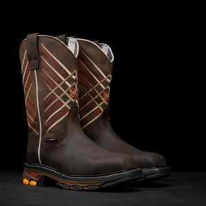 Brown Cowhide Steel Toe - Square Toe