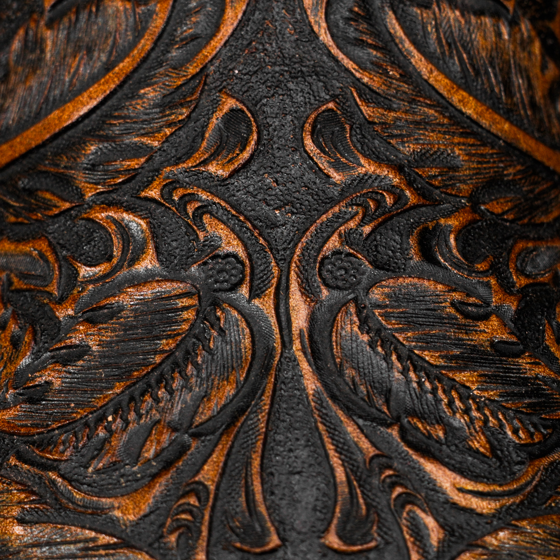 "Feathers" Tan Safari Hand Tooled – Square Toe - Image 5