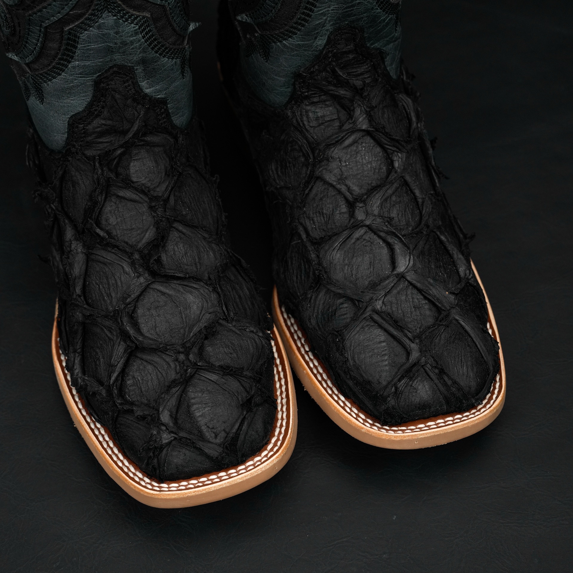 AUTHENTIC Matte Black Pirarucu – Arena Square Toe - Image 3