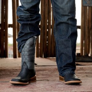 Black Cowhide – Arena Square Toe