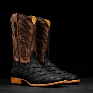 Matte Black Pirarucu – Square Toe