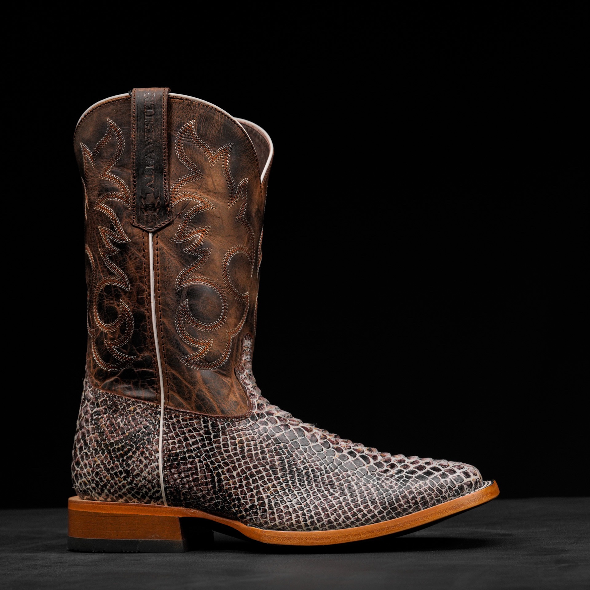 Brown Natural Python – Heritage Square Toe - Image 2