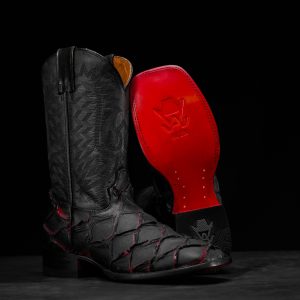 Matte Black Cherry Pirarucu – Square Toe
