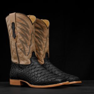Matte Black Giant Python – Square Toe