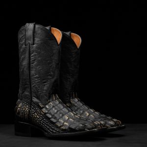 Natural American Alligator Hornback - Square Toe