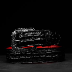 Black American Alligator Hornback Belt