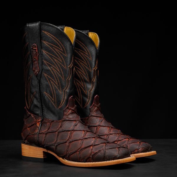Matte Cognac Pirarucu – Square Toe - Alfa Western WearAlfa Western Wear