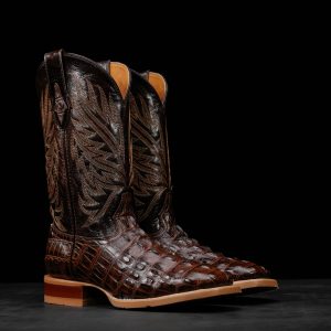 Brown Caiman Tail - Square Toe