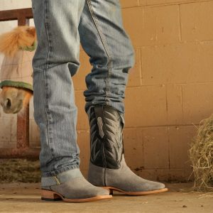 Gray Roughout – Square Toe