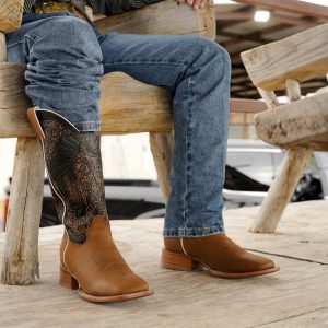 "JESUS IS COMING BACK" Honey Cowhide – Square Toe