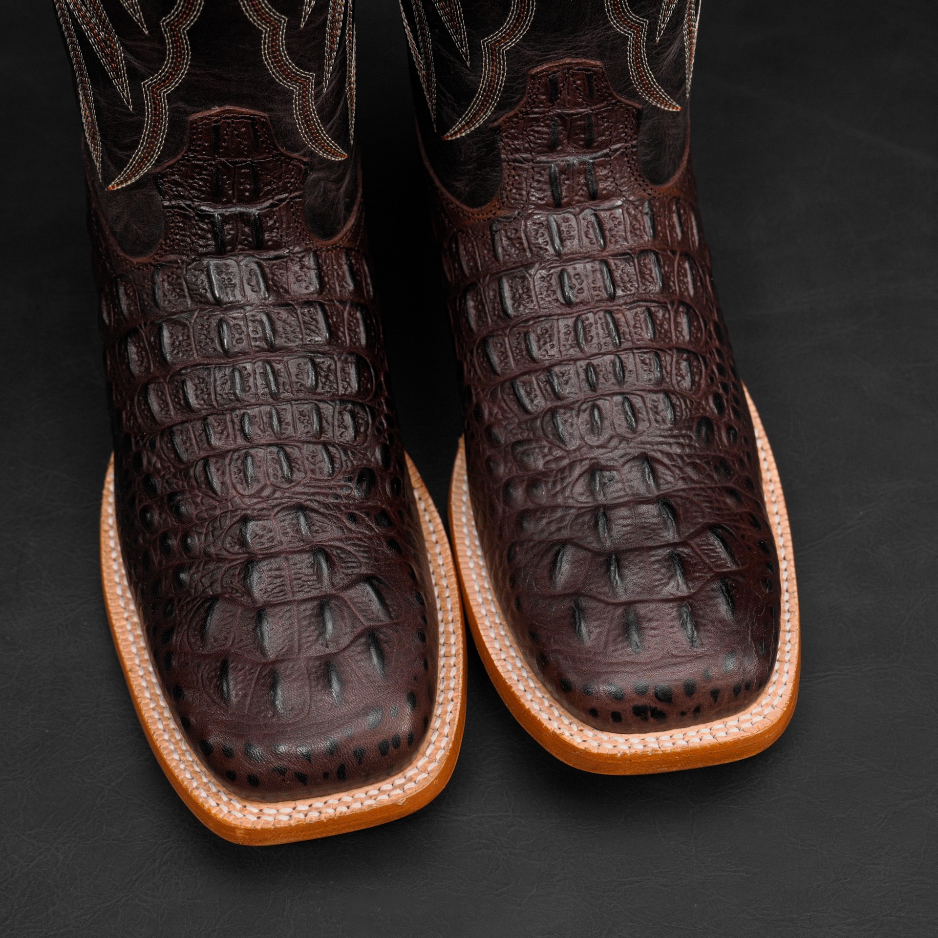 Brown Caiman Neck - Heritage Square Toe - Image 3