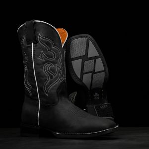 Matte Black Cowhide – Square Toe