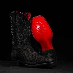 Matte Black Python – Heritage Square Toe