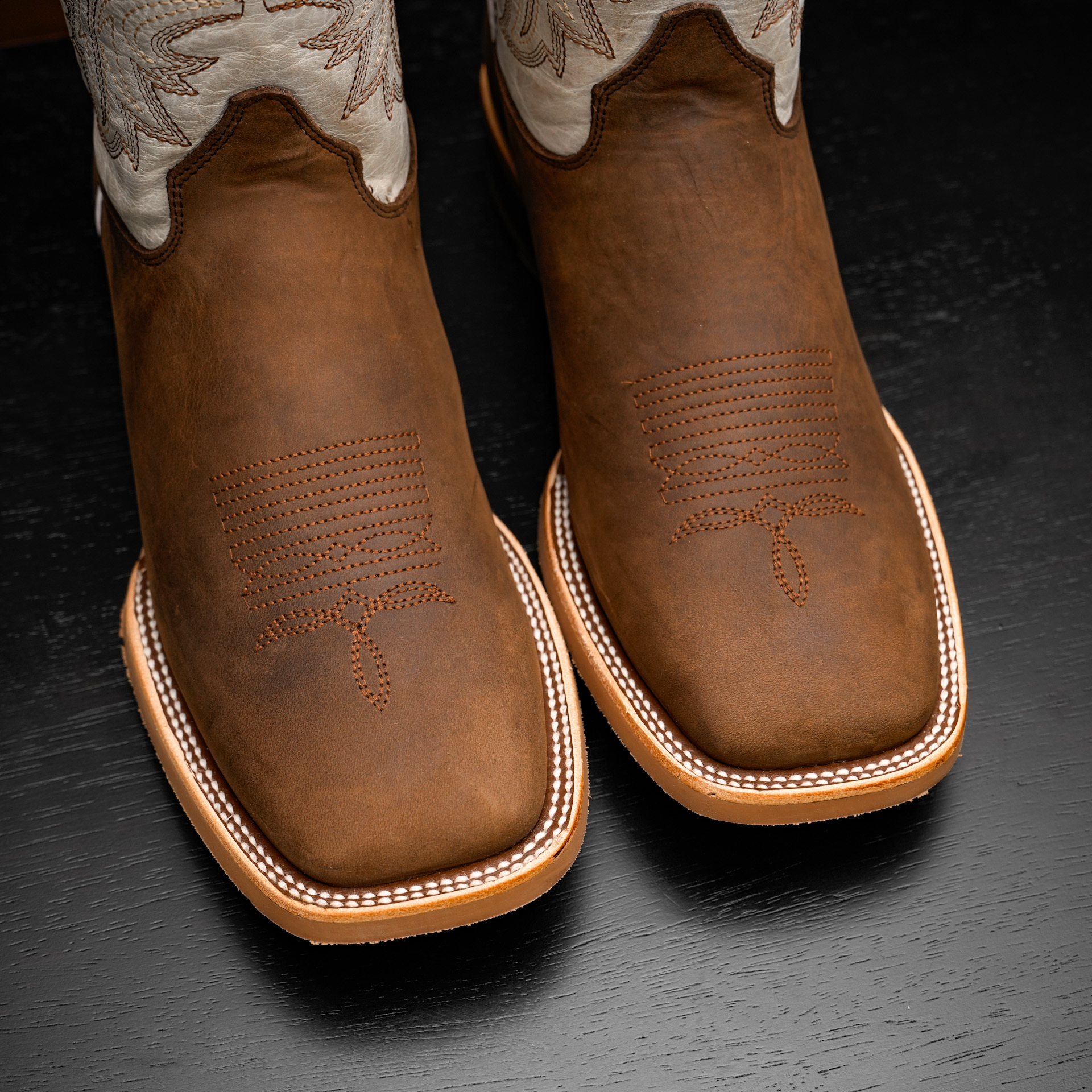 Brown Cowhide – Arena Square Toe - Image 3