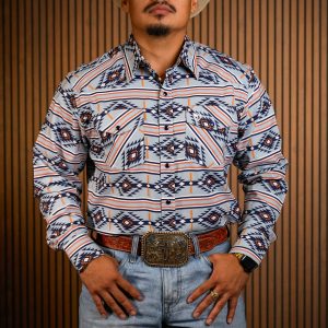 The Pecos Long Sleeve Pearl Snap Button Up Shirt