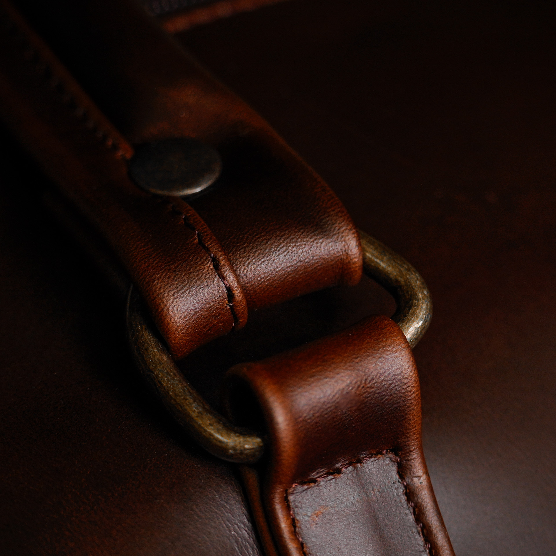 Walnut Brown Leather Duffel Bag - Image 5