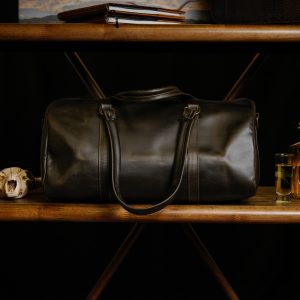 Dark Brown Leather Duffel Bag