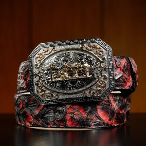Genuine Black Cherry Pirarucu Belt