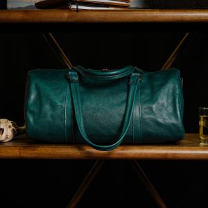 Emerald Green  Leather Duffel Bag