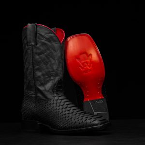 Matte Black Python – Square Toe