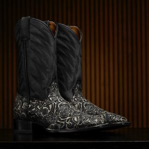Eclipse "Skull & Roses" Hand Tooled – Square Toe
