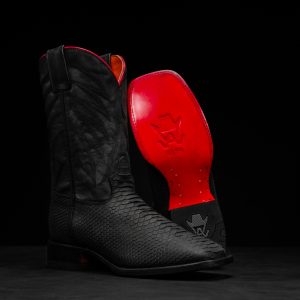 Matte Black Python – Square Toe