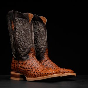 Cognac Caiman Neck - Square Toe