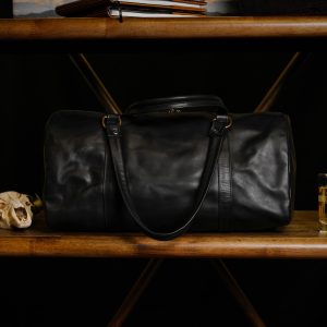 Black Leather Duffel Bag