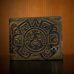 Aztec calendar– Hand Tooled Wallet