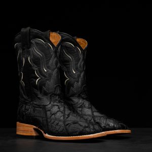 AUTHENTIC Black Patch Work Pirarucu – Square Toe