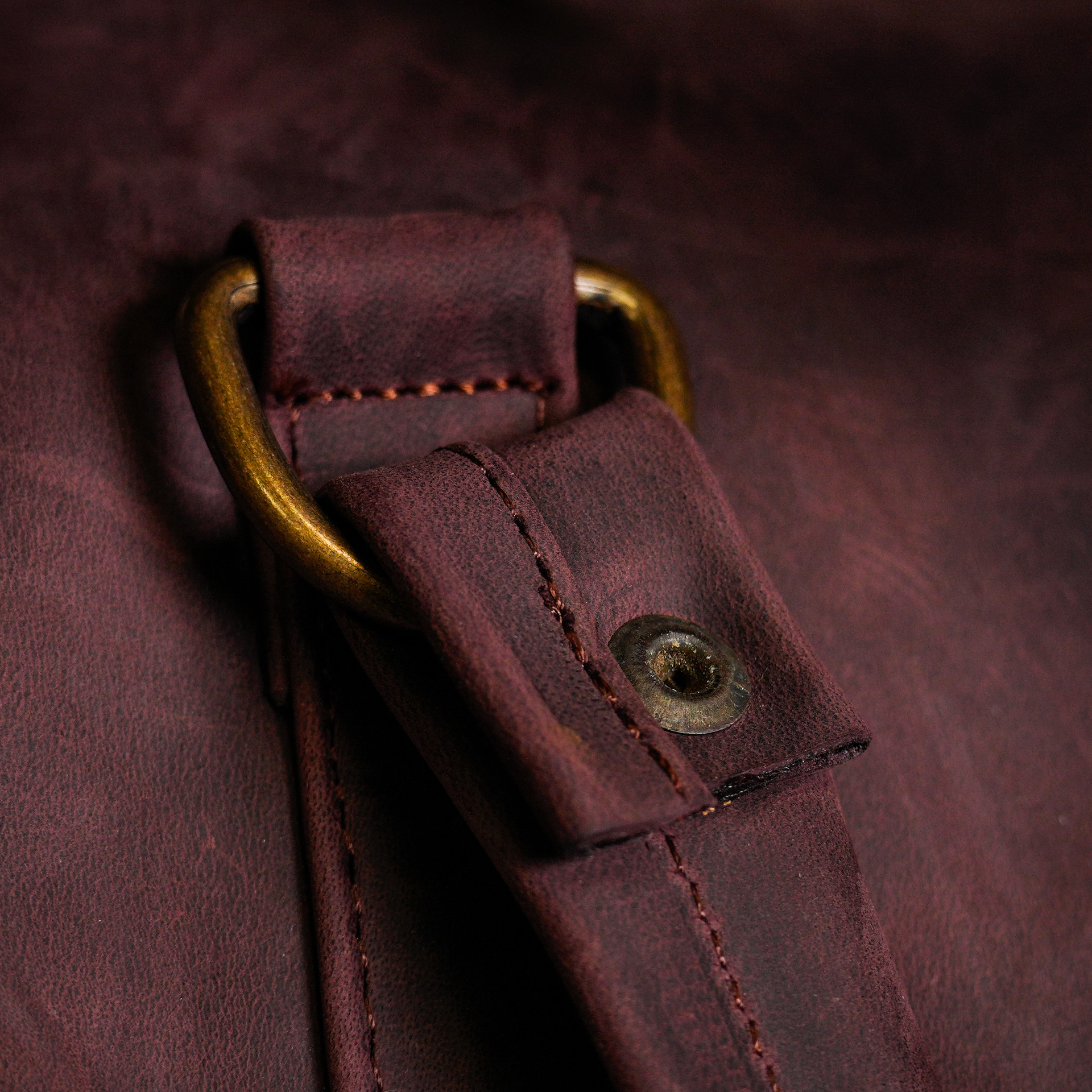 Brown Leather Duffel Bag - Image 5