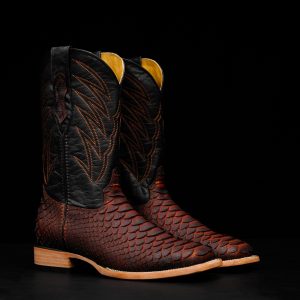 Matte Cognac Python – Square Toe