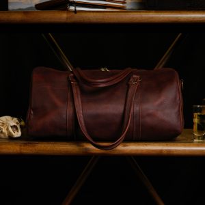 Brown Leather Duffel Bag