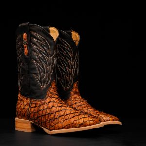 AUTHENTIC Baby Cognac Pirarucu – Arena Square Toe