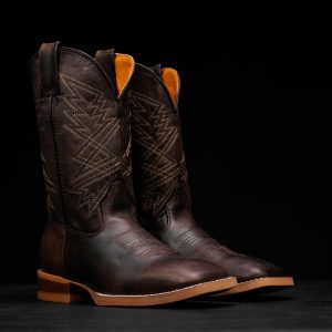 Brown Cowhide – Square Toe