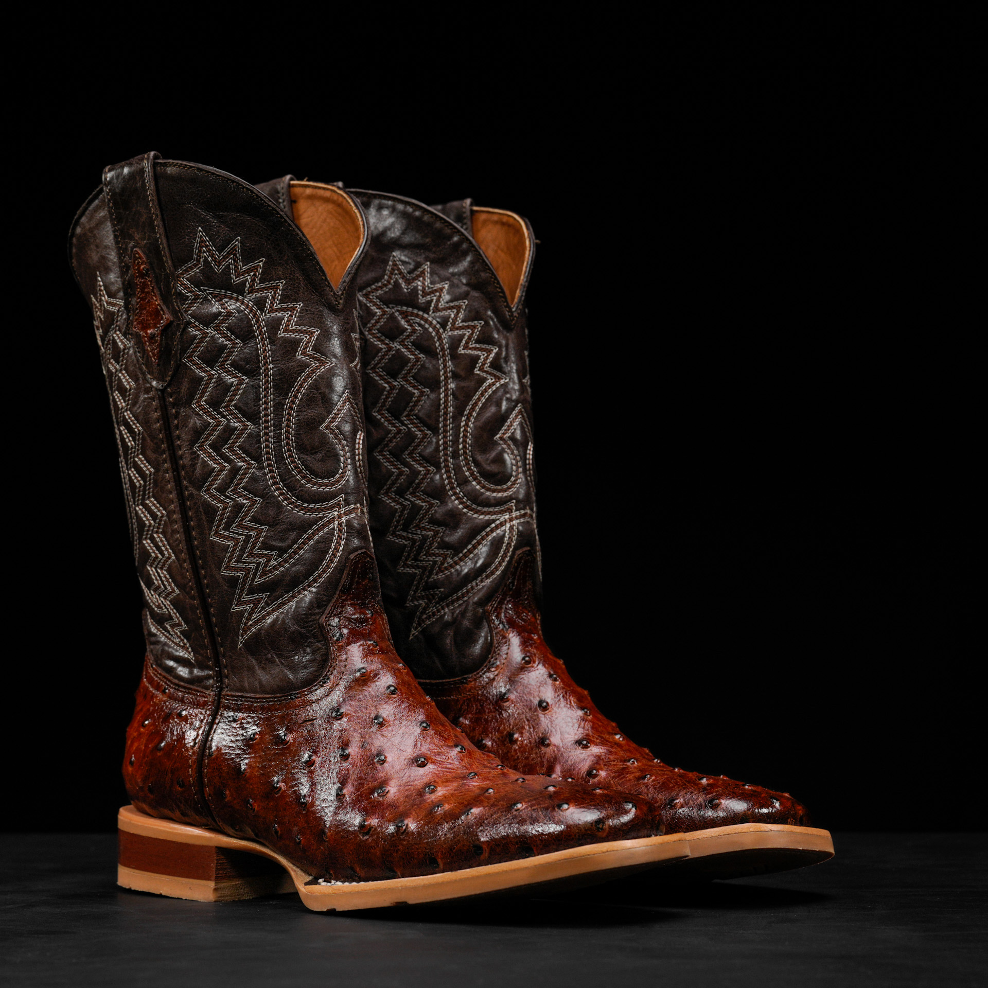 Brandy Ostrich - Square Toe