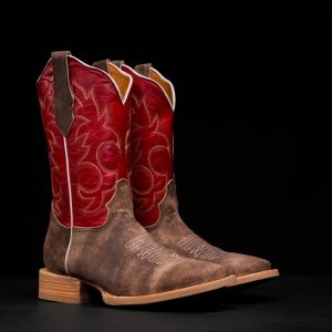 Brown Washed Roughout – Ranch Square Toe