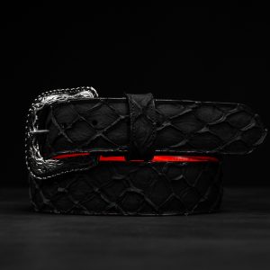 Matte Black Pirarucu Belt