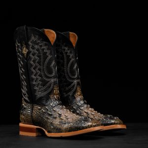 Rustic Bone Caiman Neck - Square Toe
