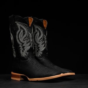Matte Black Python – Square Toe